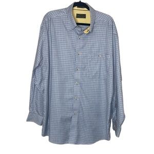ORVIS Charles F. Orvis Blue Long Sleeve Plaid Cotton Button Down Shirt Size XL